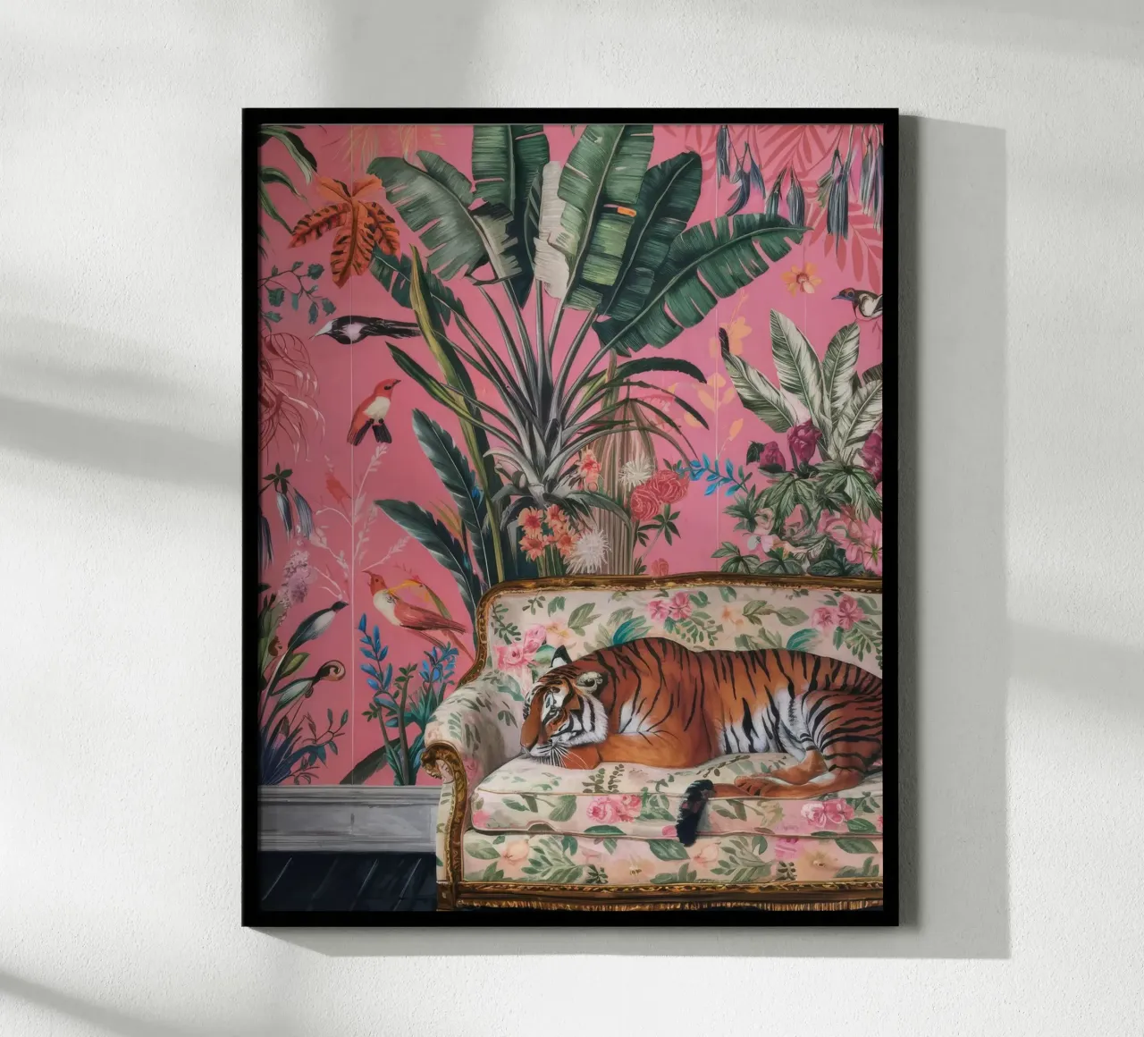 Bengala Lounge Bloom poster con telaio in legno da Infinite Chroma