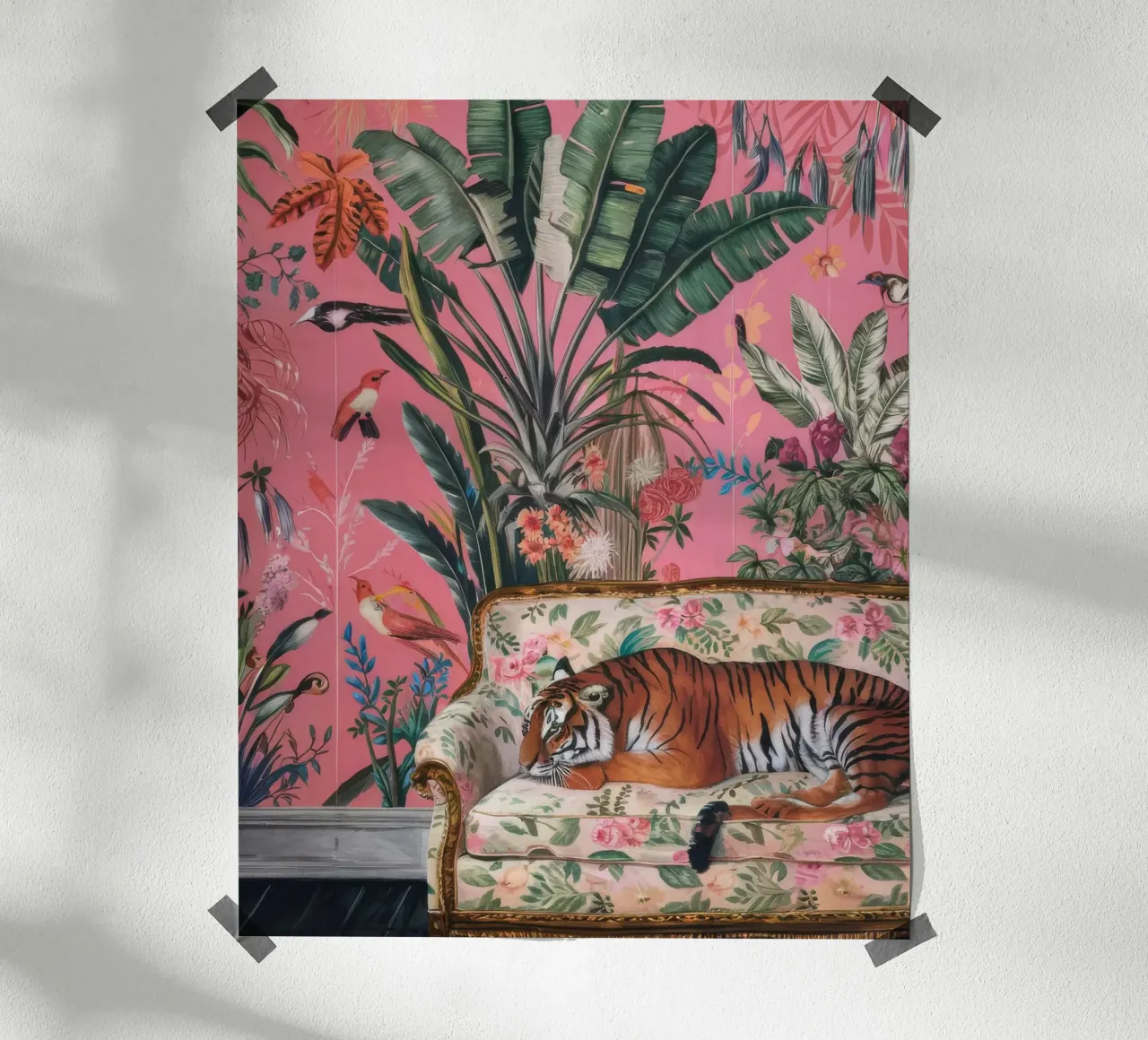 Bengala Lounge Bloom poster con telaio in legno da Infinite Chroma