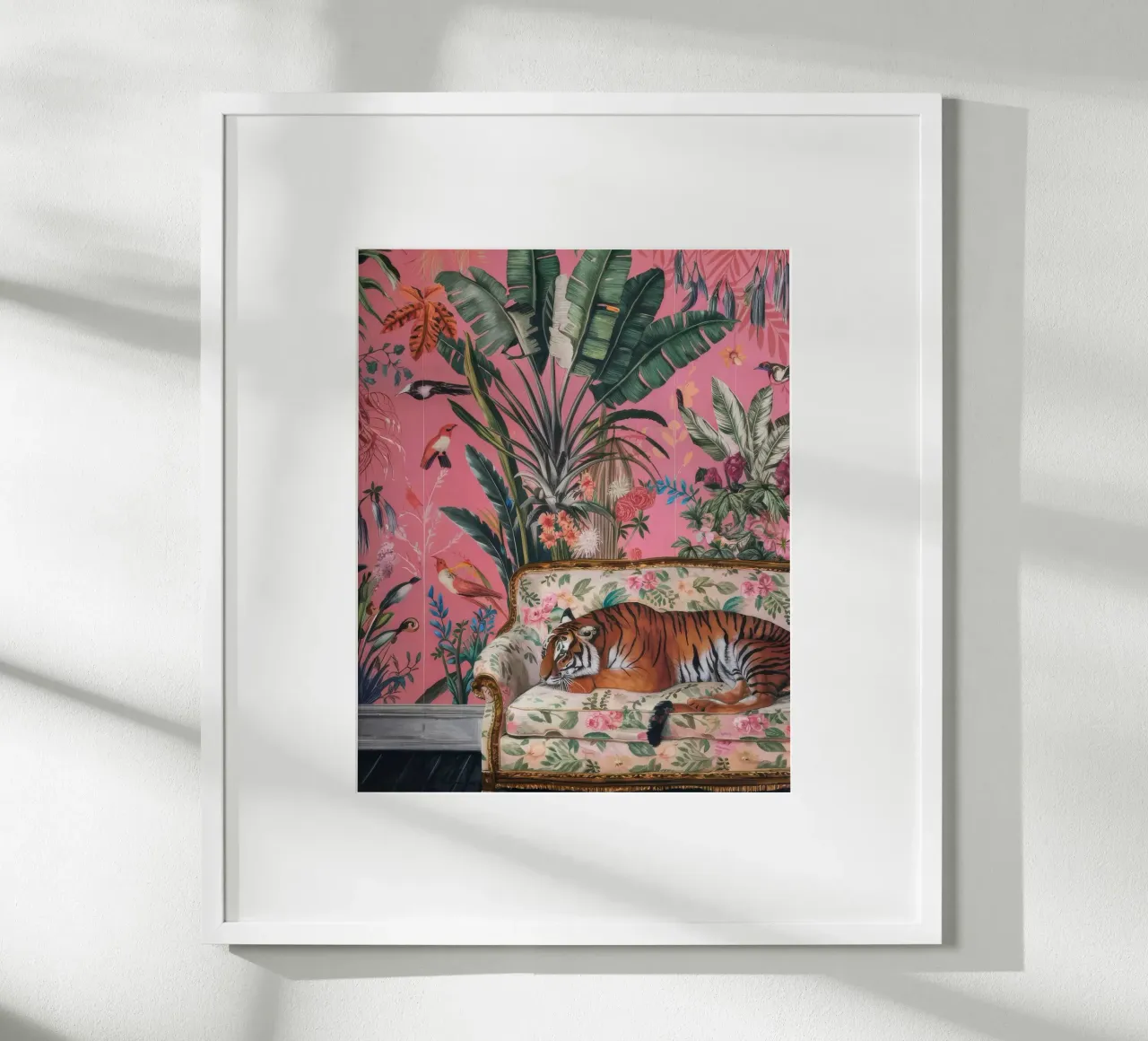 Bengala Lounge Bloom poster con telaio in legno da Infinite Chroma
