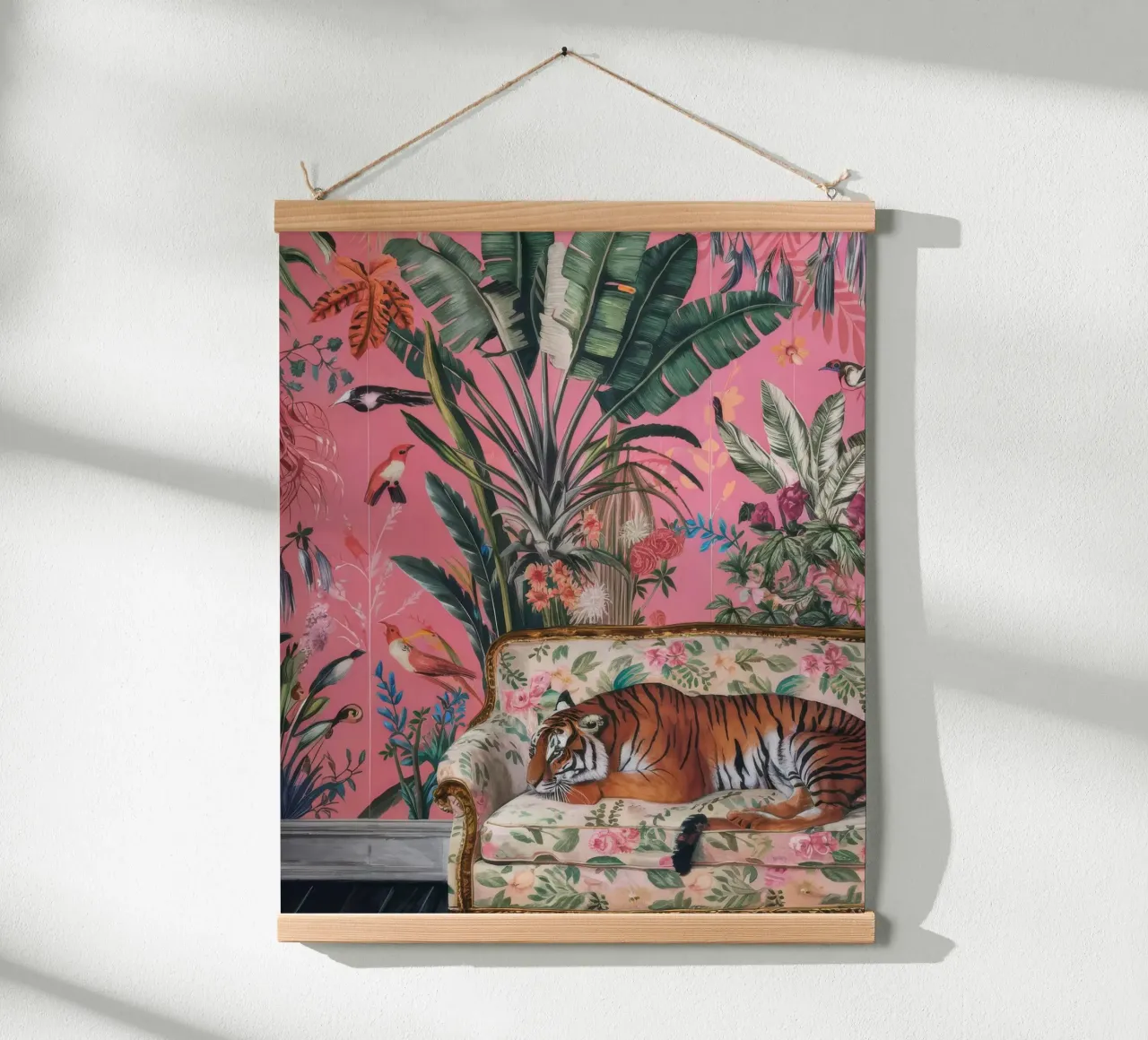 Bengala Lounge Bloom poster con telaio in legno da Infinite Chroma