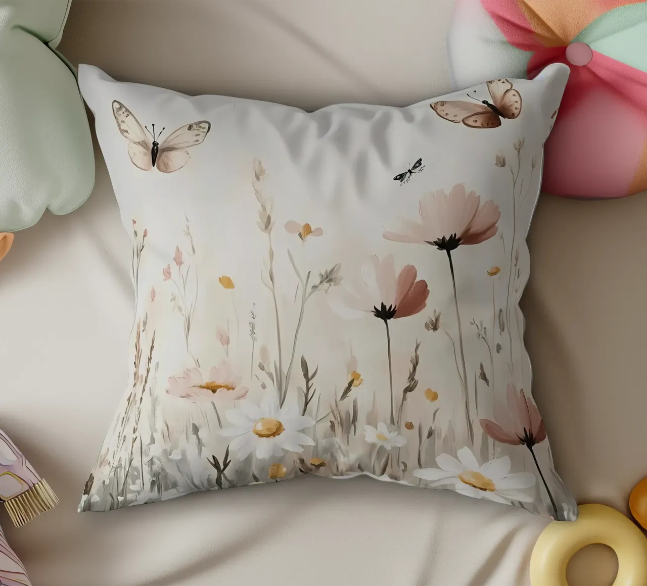 Prato di fiori selvatici cuscino da IamHomeStudio
