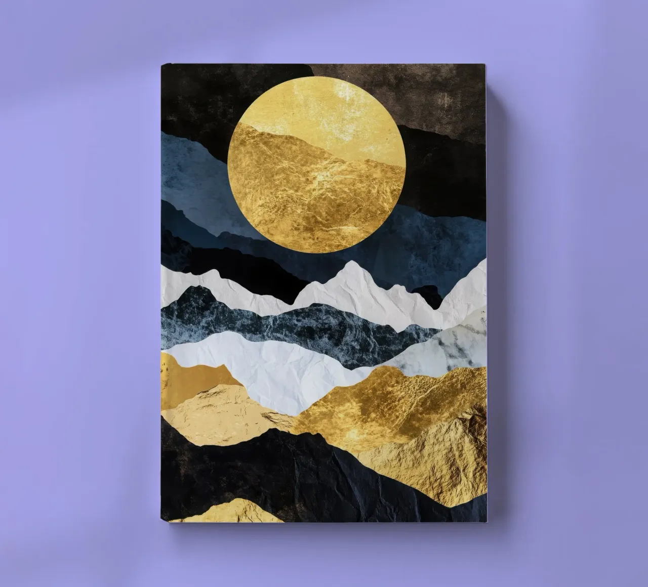 Golden Sun in Abstract Mountains notebook by Niklas