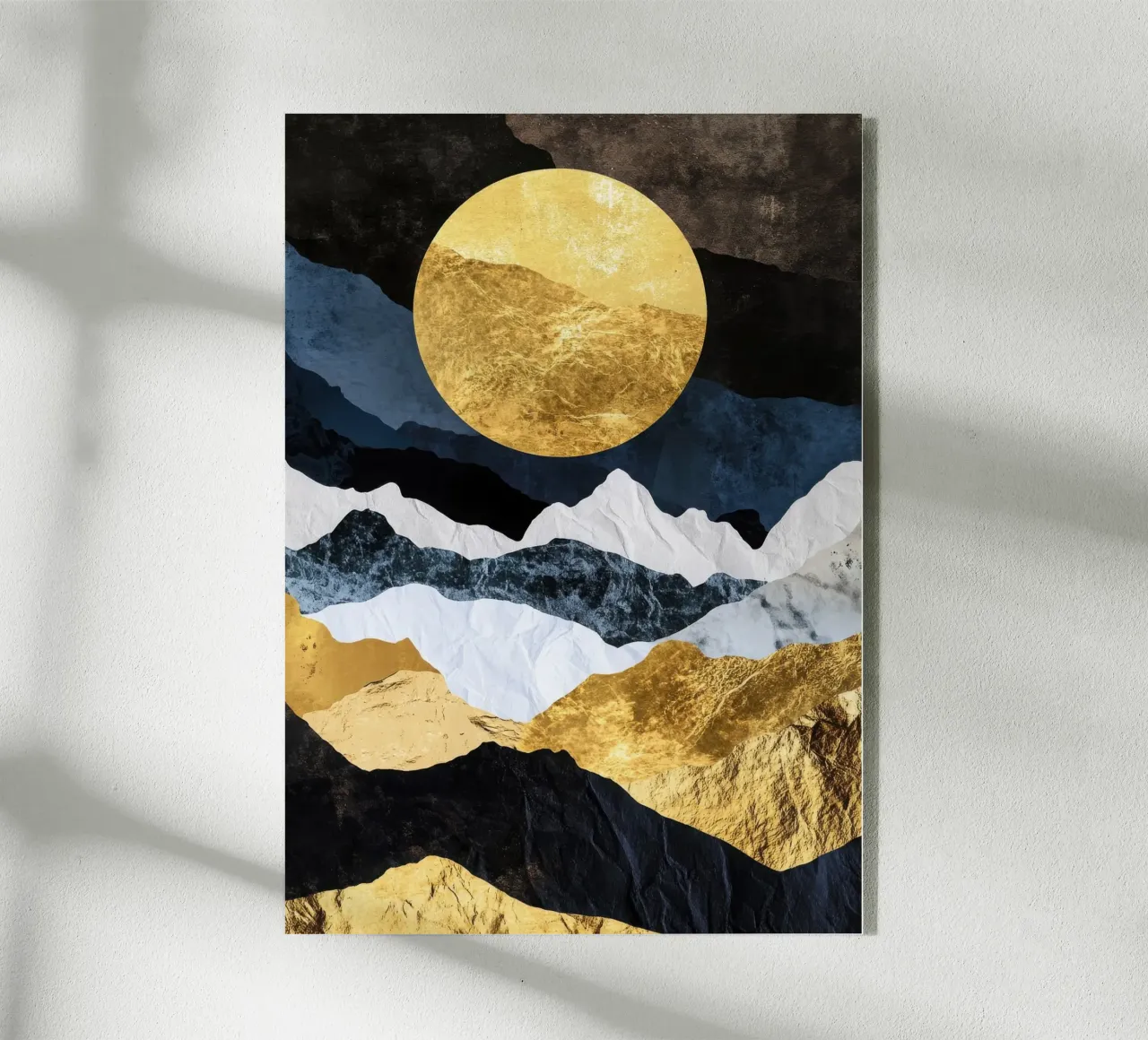 Golden Sun in Abstract Mountains plexiglass da Niklas