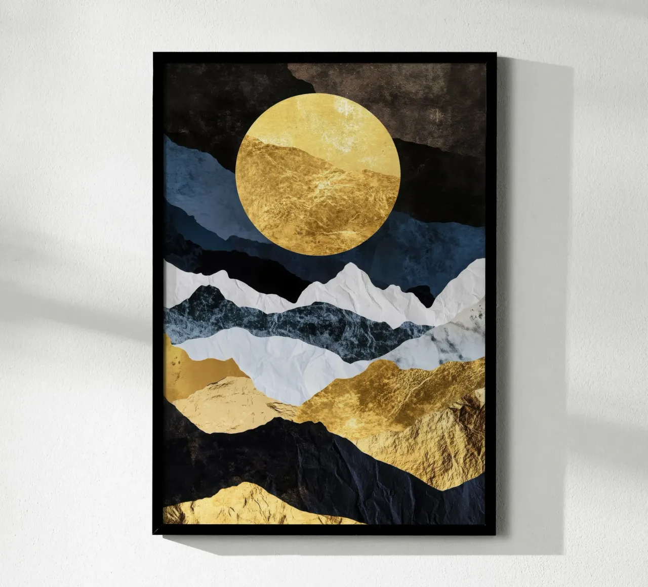Golden Sun in Abstract Mountains carta hahnemühle da Niklas