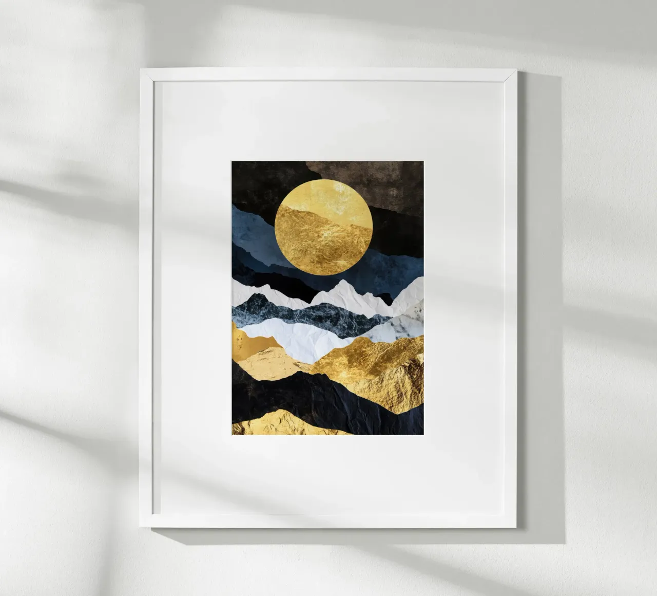 Golden Sun in Abstract Mountains carta hahnemühle da Niklas