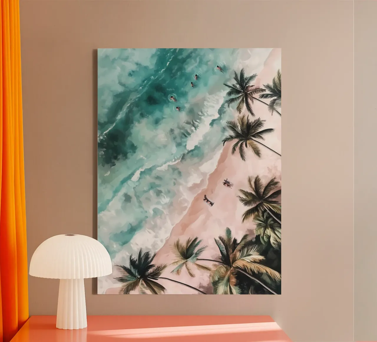 Aerial Beach canvas by IamHomeStudio
