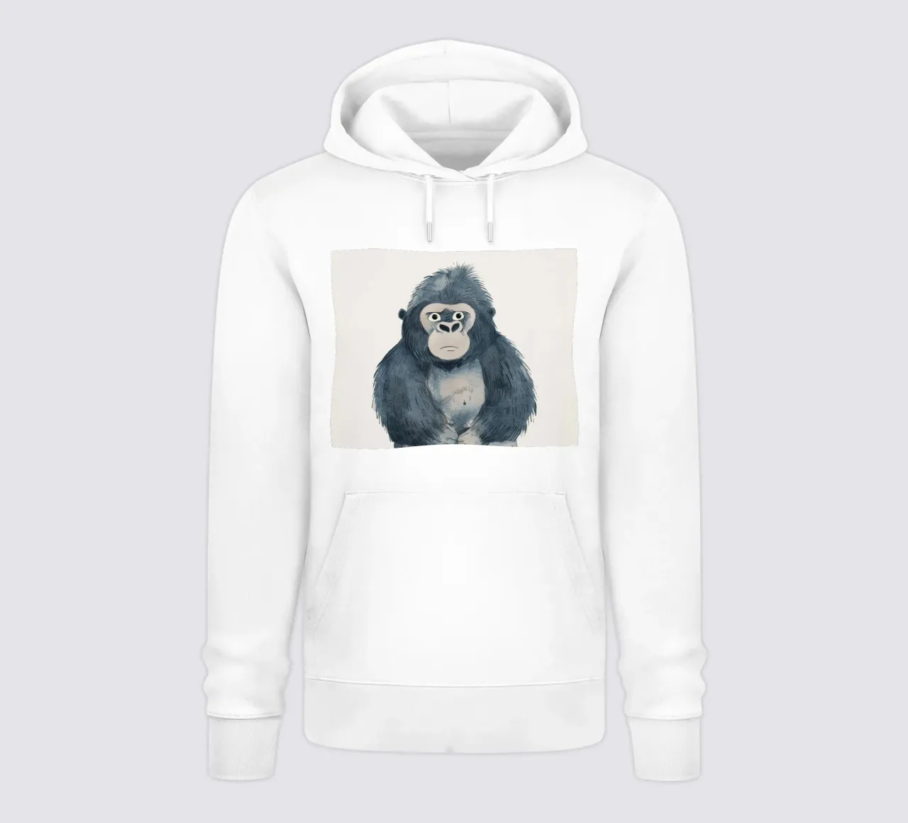 Endearing Young Gorilla Illustration – Powerful Yet Playful felpa con cappuccio da DesignDoodle