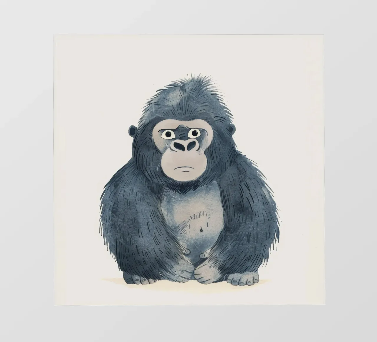 Endearing Young Gorilla Illustration – Powerful Yet Playful telo in pvc da DesignDoodle
