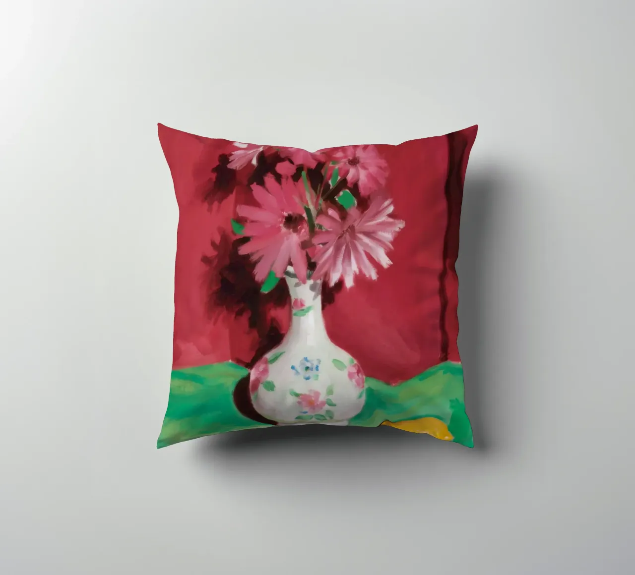 Drappo di limone rosato cuscino da Infinite Chroma