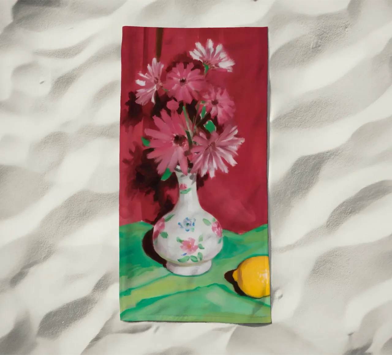 Drappo di limone rosato telo mare da Infinite Chroma