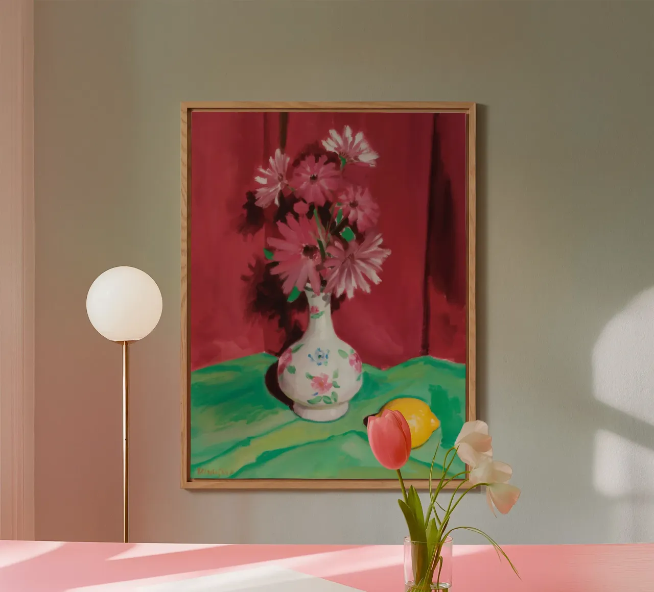 Drappo di limone rosato alluminio dibond da Infinite Chroma