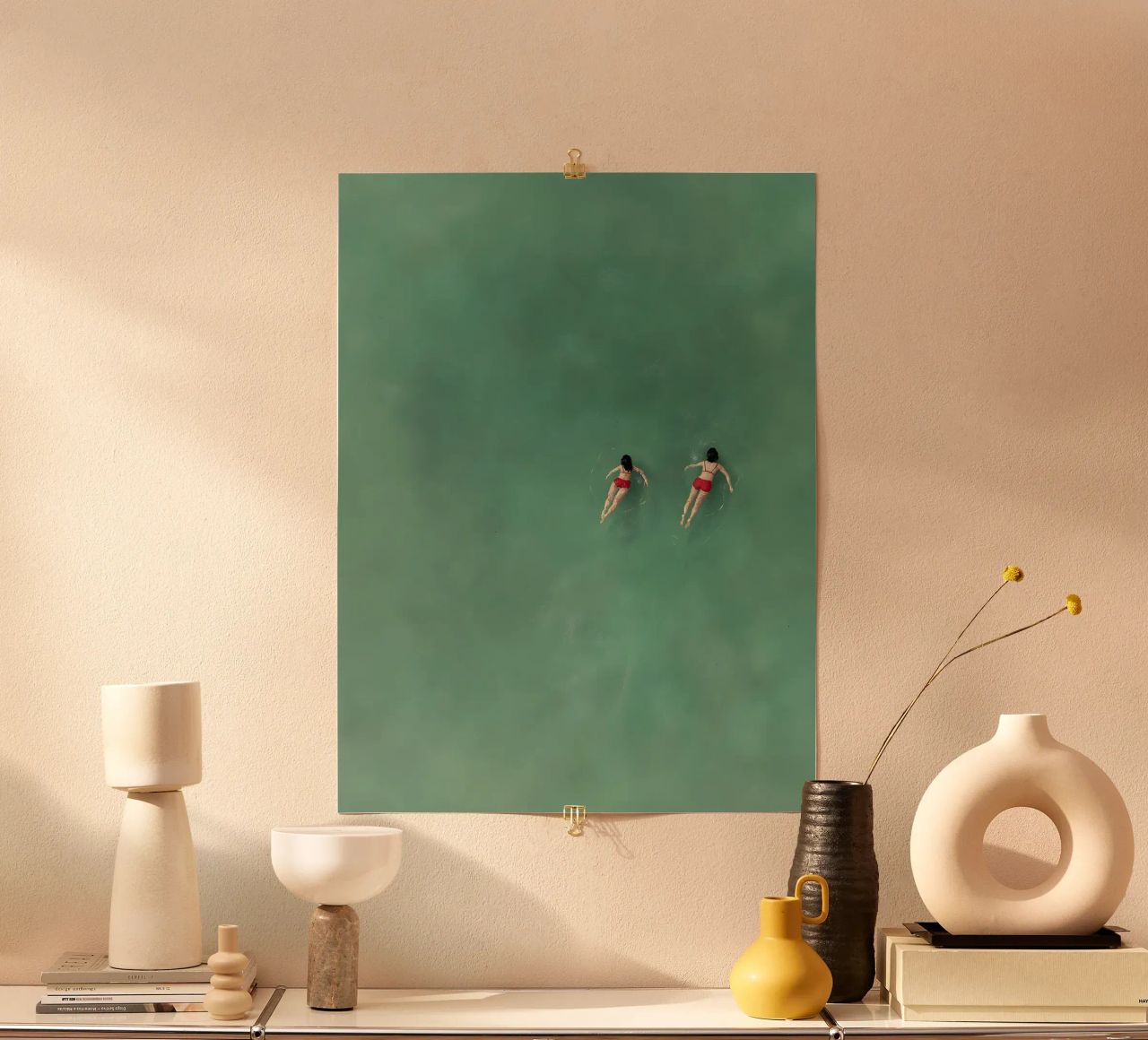 Schwimmende Menschen Poster von Olga Wildrose