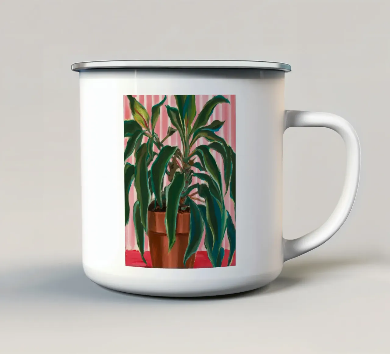 Vaso a strisce verdi tazza in smalto da Infinite Chroma