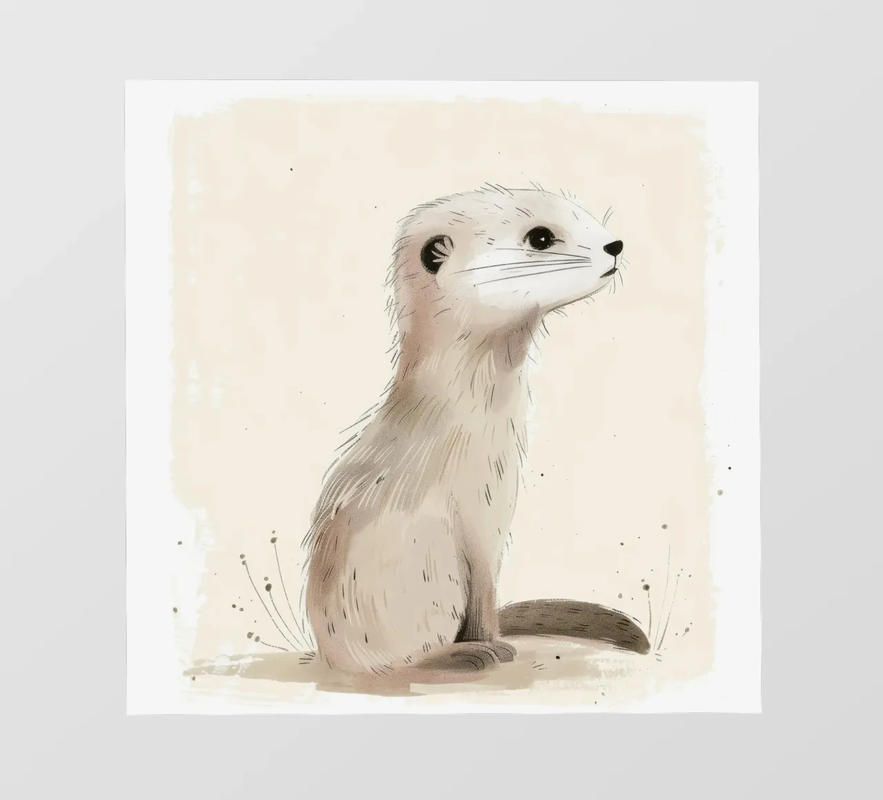Illustrazione di un giovane suricato - Curioso animale del deserto telo in pvc da DesignDoodle
