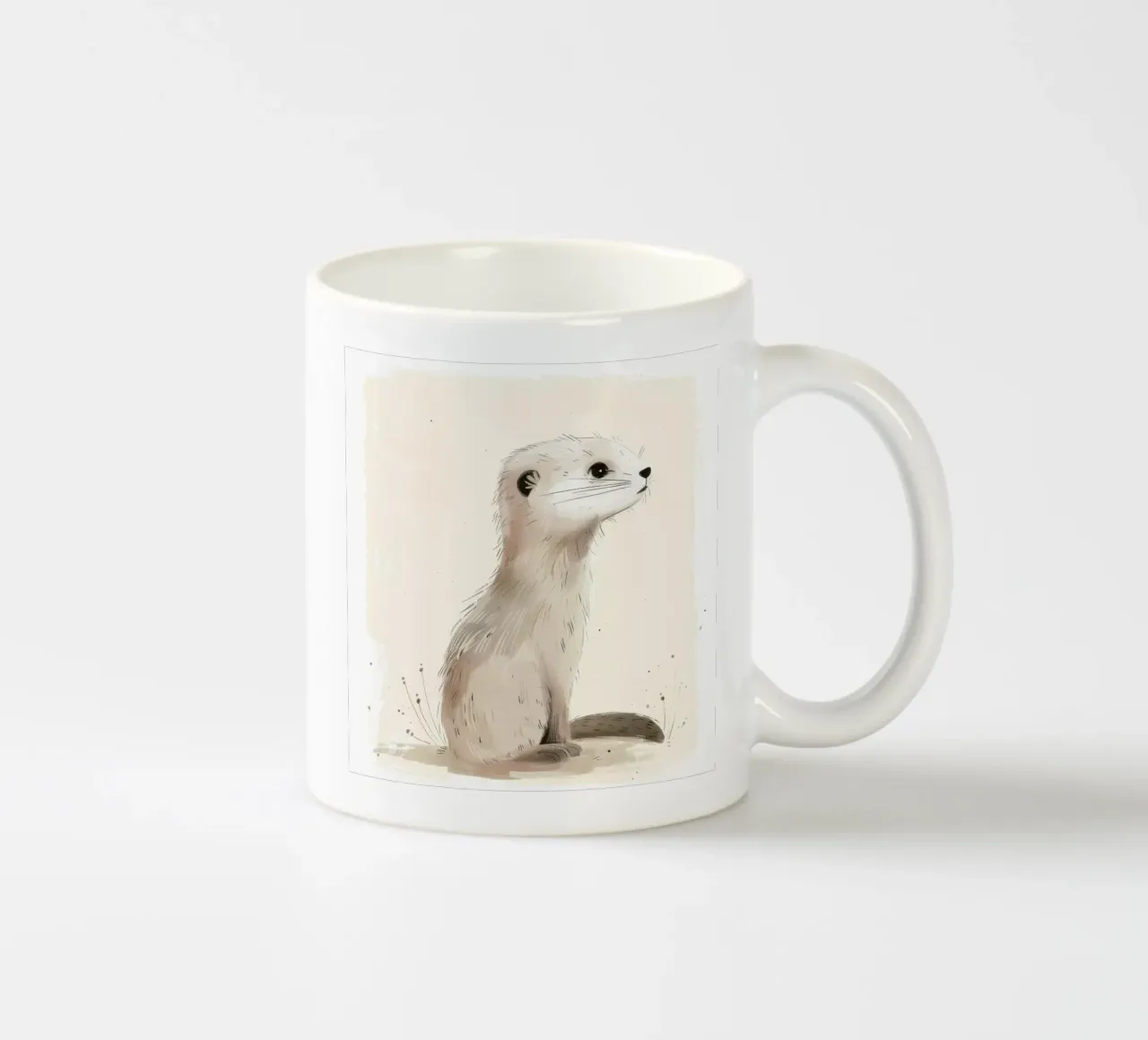 Illustrazione di un giovane suricato - Curioso animale del deserto tazza in ceramica da DesignDoodle