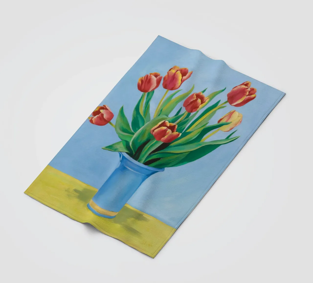 Ruby Tulip Azure Fleecedecke von Infinite Chroma