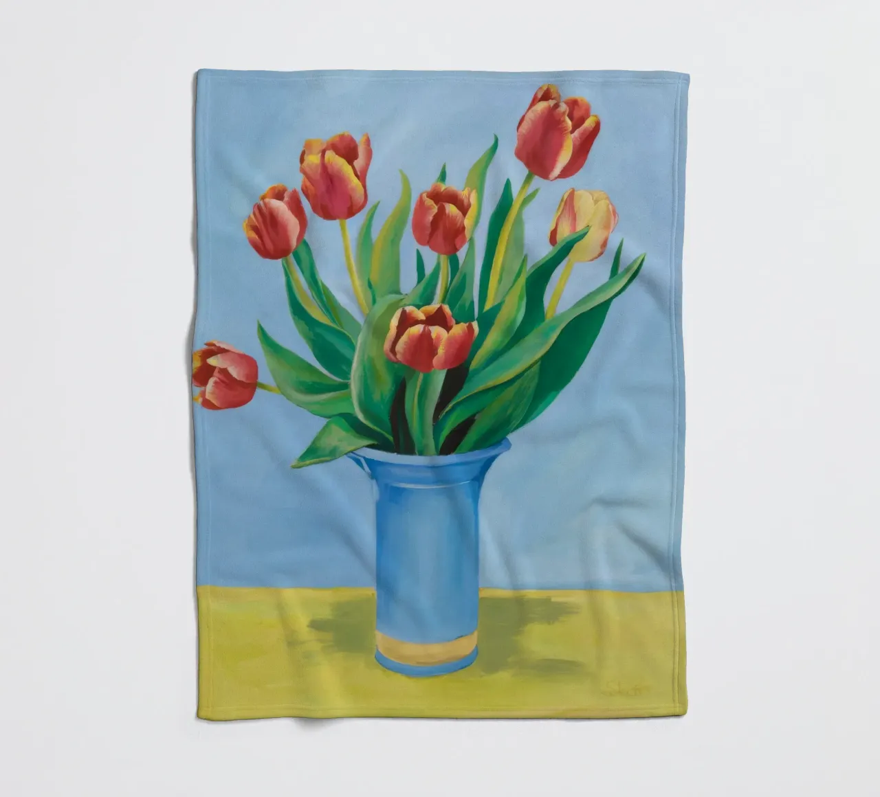 Ruby Tulip Azure Fleecedecke von Infinite Chroma