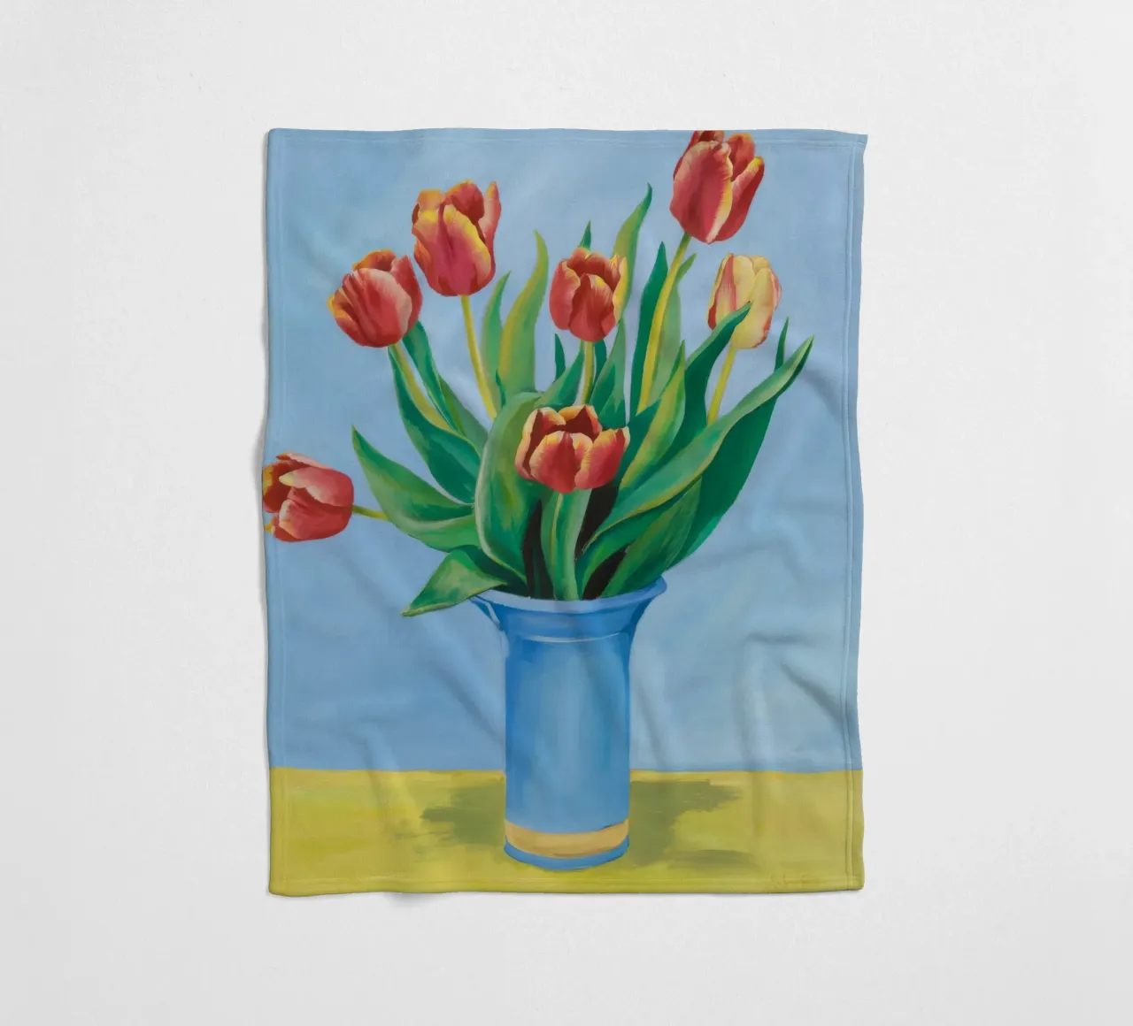 Ruby Tulip Azure Fleecedecke von Infinite Chroma