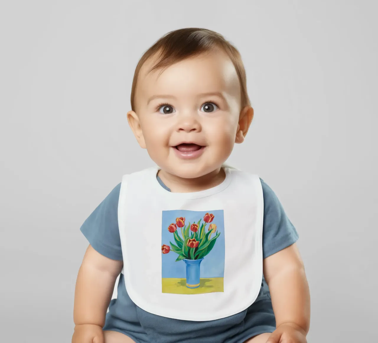 Rubino Tulipano Azzurro bavaglino da Infinite Chroma