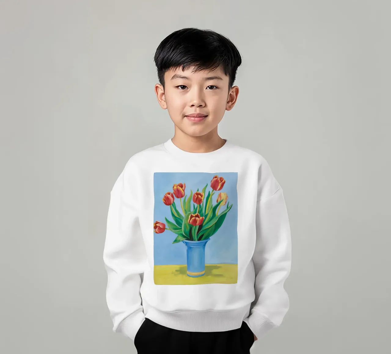Ruby Tulip Azure sweat enfant de Infinite Chroma