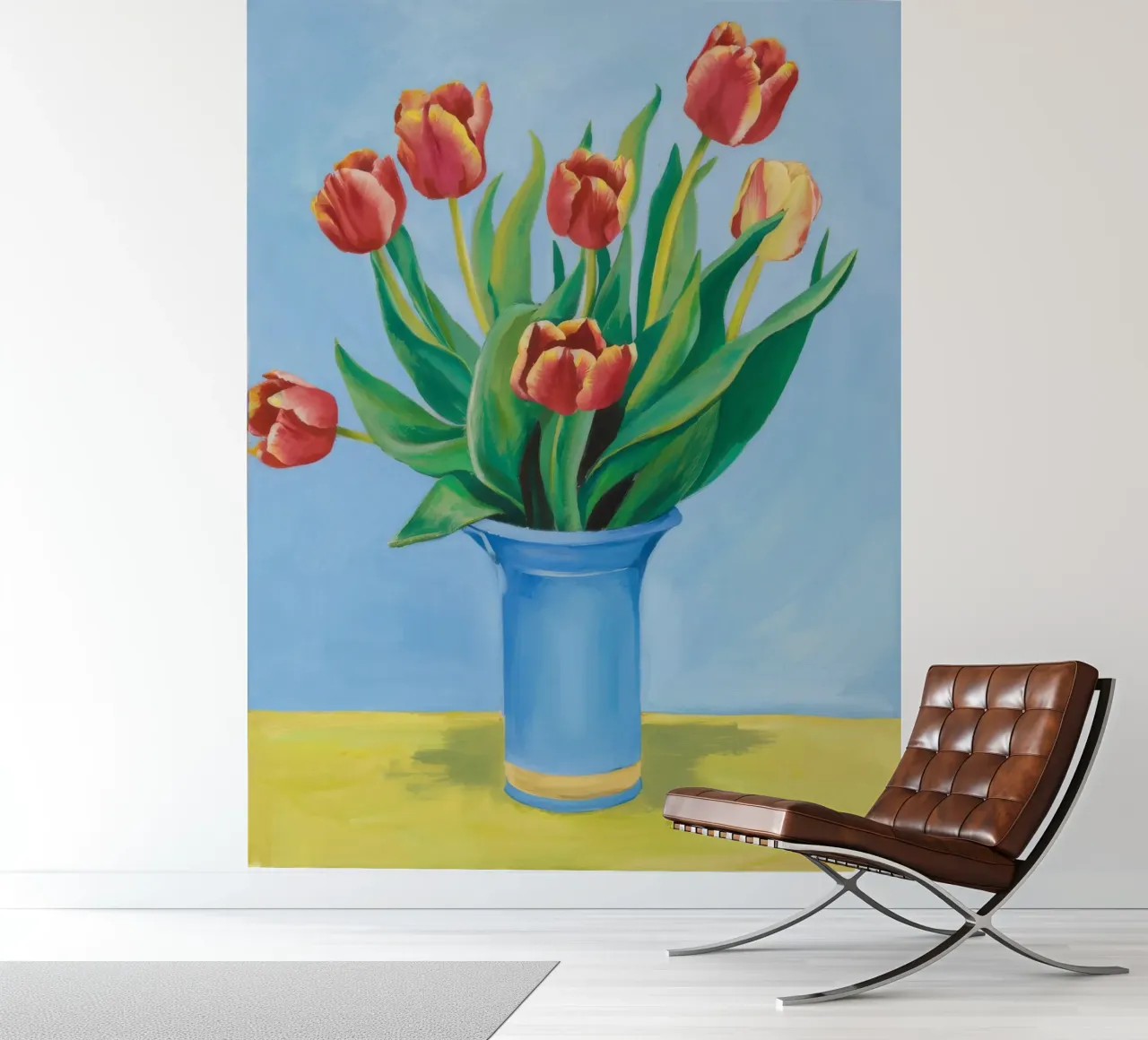 Robijn Tulp Azuur fotobehang van Infinite Chroma