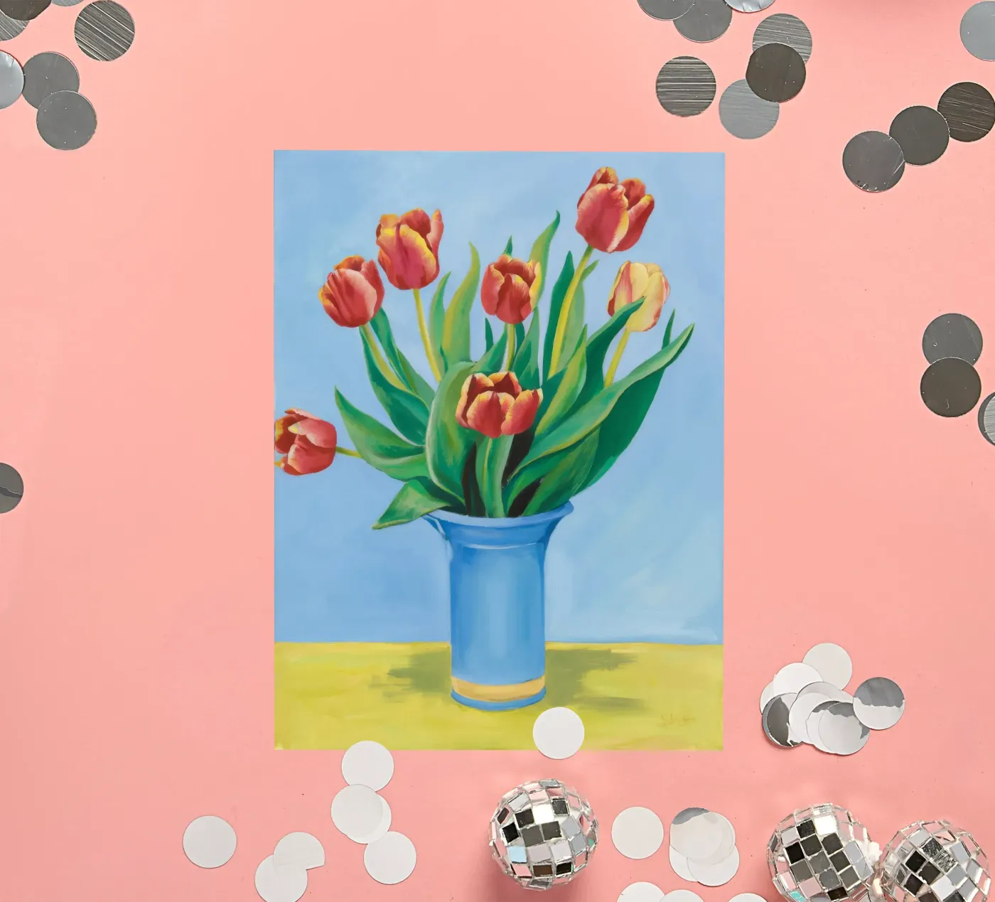 Ruby Tulip Azure sticker by Infinite Chroma