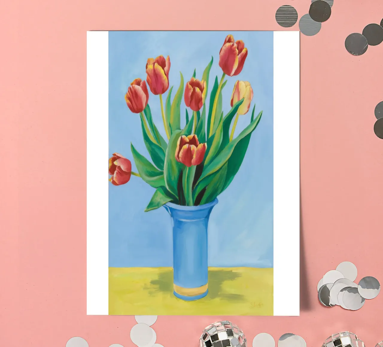 Ruby Tulip Azure sticker sheet by Infinite Chroma