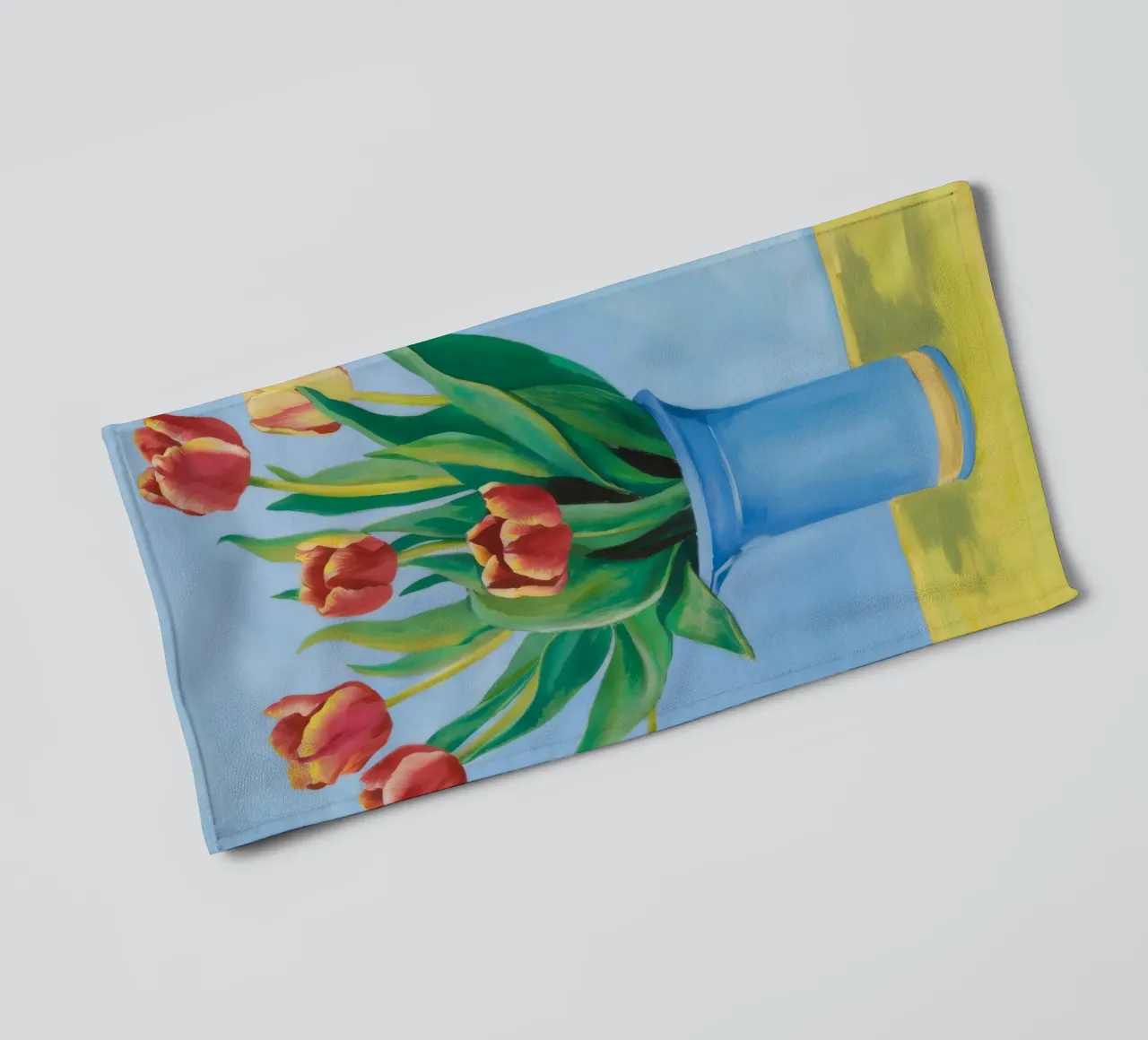 Ruby Tulip Azure towel by Infinite Chroma