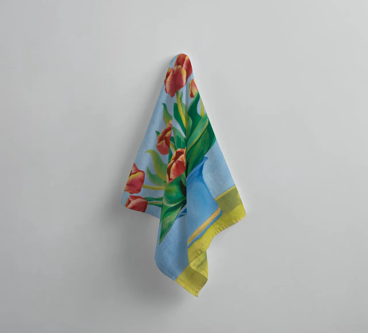 Ruby Tulip Azure towel by Infinite Chroma