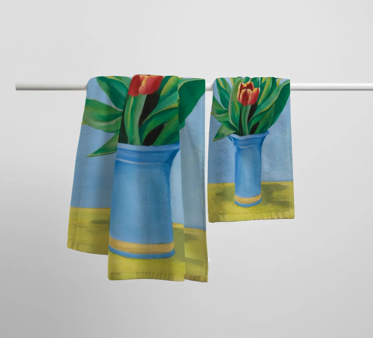 Ruby Tulip Azure towel by Infinite Chroma