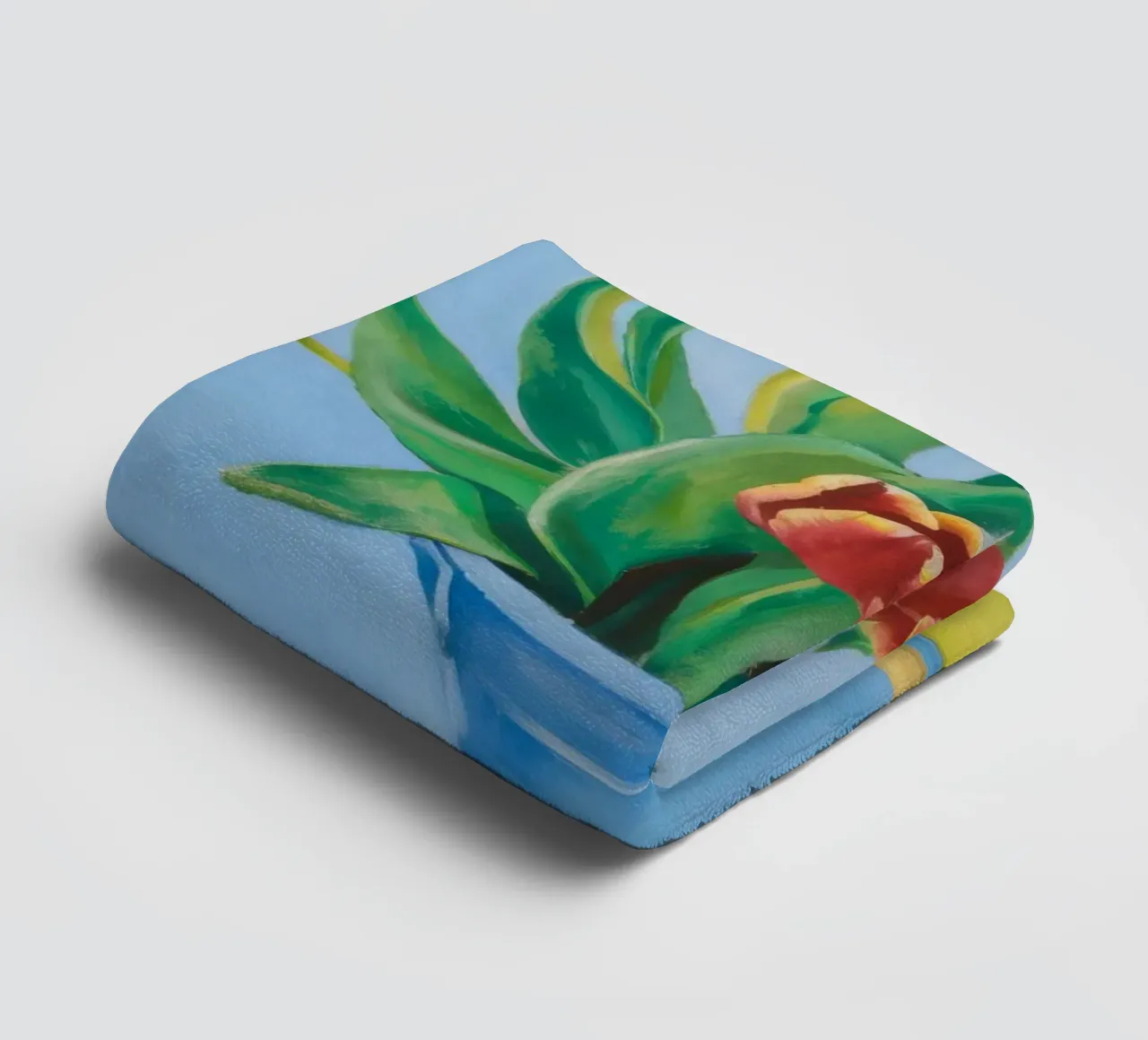 Ruby Tulip Azure towel by Infinite Chroma