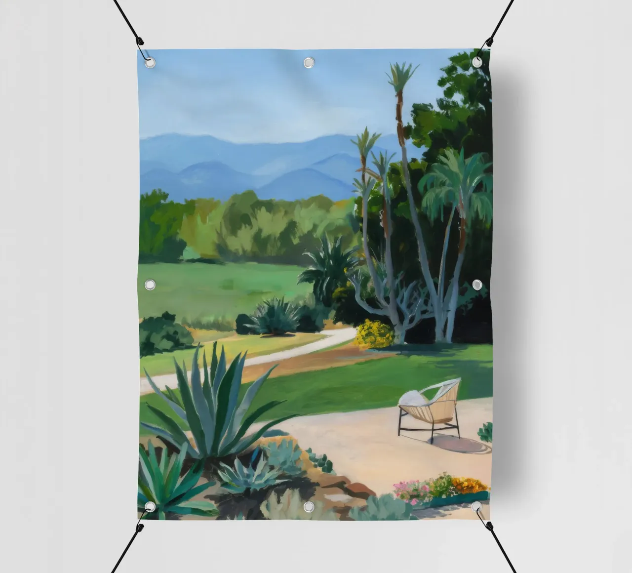 Palm Vista Repose telo in pvc da Infinite Chroma