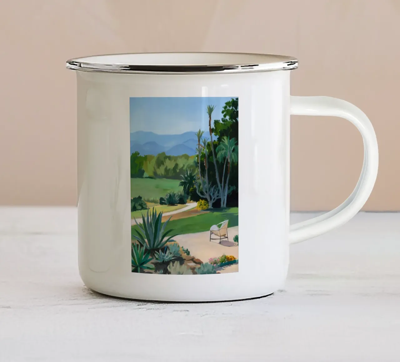 Palm Vista Repose tazza in smalto da Infinite Chroma