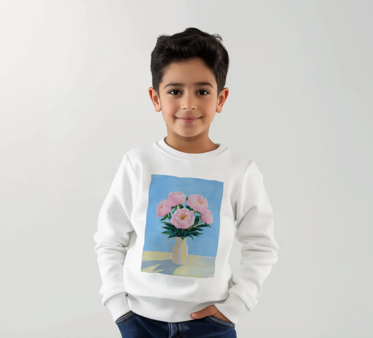 Peony Blush Sunbeam kids sweatshirt by Infinite Chroma