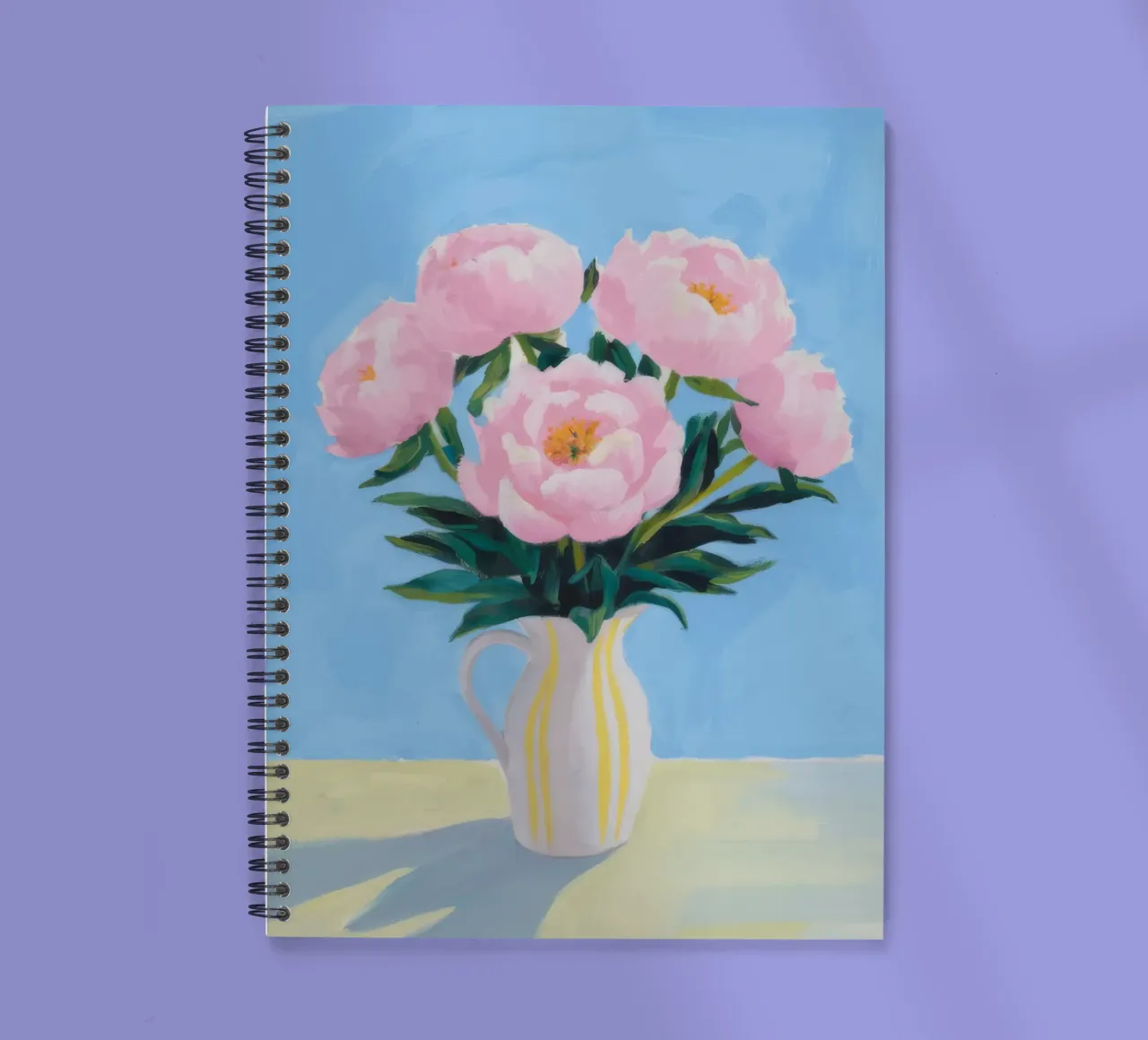Peony Blush Sunbeam spiral notebook by Infinite Chroma