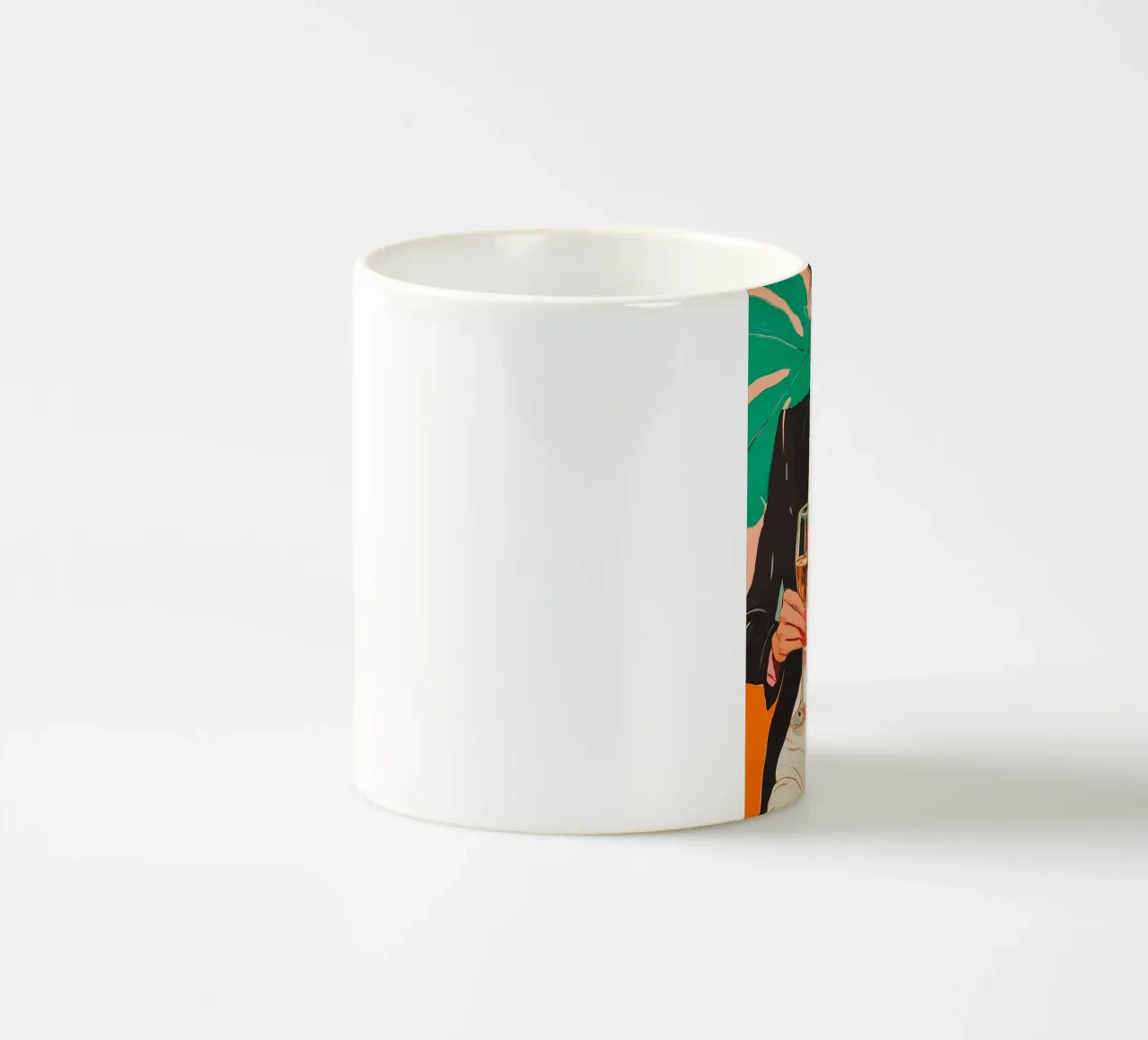 Donna con bicchiere di vino tazza in ceramica da IamHomeStudio