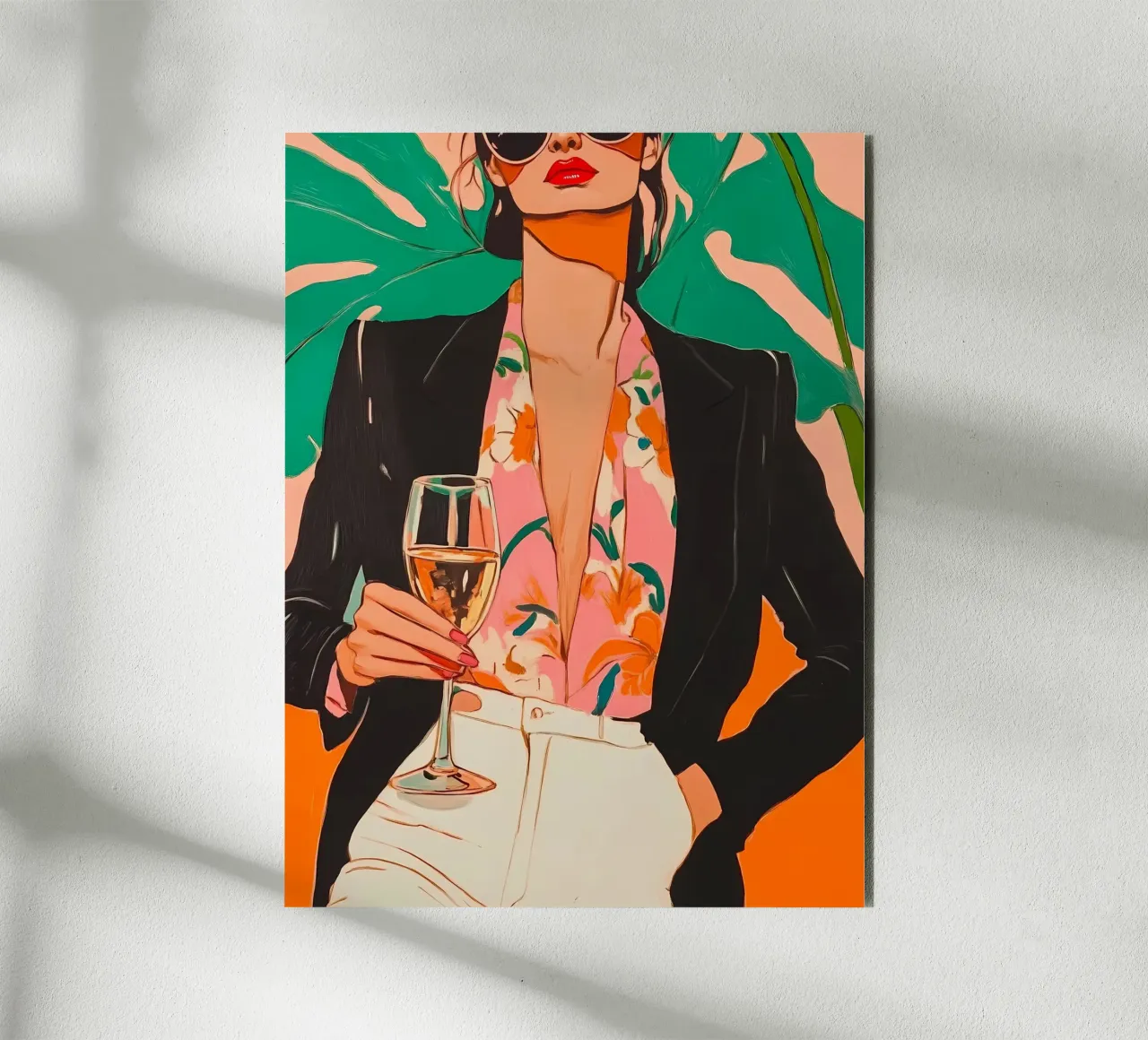 Donna con bicchiere di vino pannello forex da IamHomeStudio