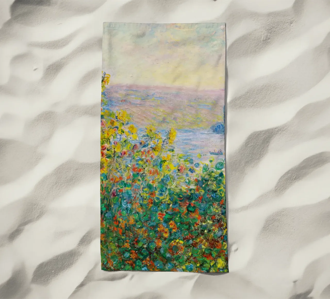 Le aiuole di Claude Monet a Vétheuil (1881 circa) telo mare da Monet Art Prints