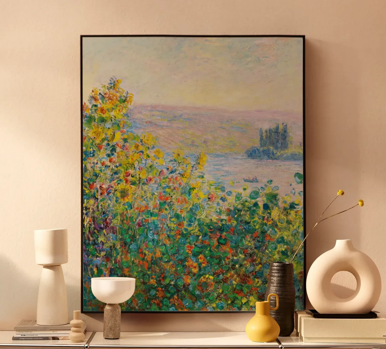 Le aiuole di Claude Monet a Vétheuil (1881 circa) plexiglass da Monet Art Prints