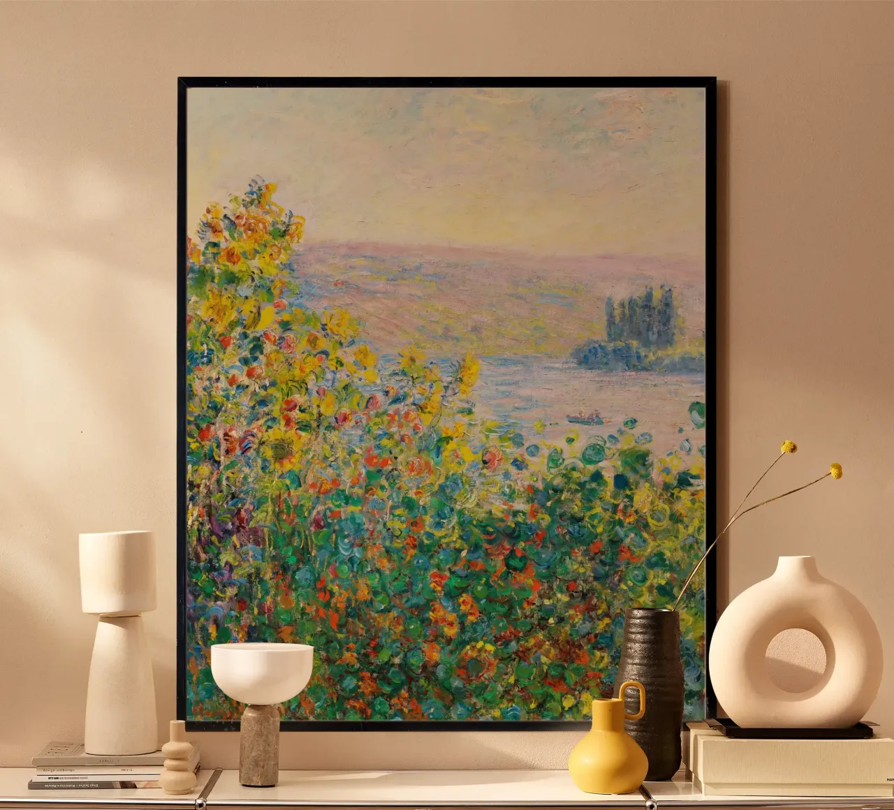 Le aiuole di Claude Monet a Vétheuil (1881 circa) carta hahnemühle da Monet Art Prints