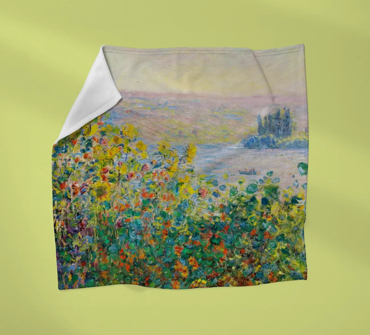 Le aiuole di Claude Monet a Vétheuil (1881 circa) coperta in pile da Monet Art Prints