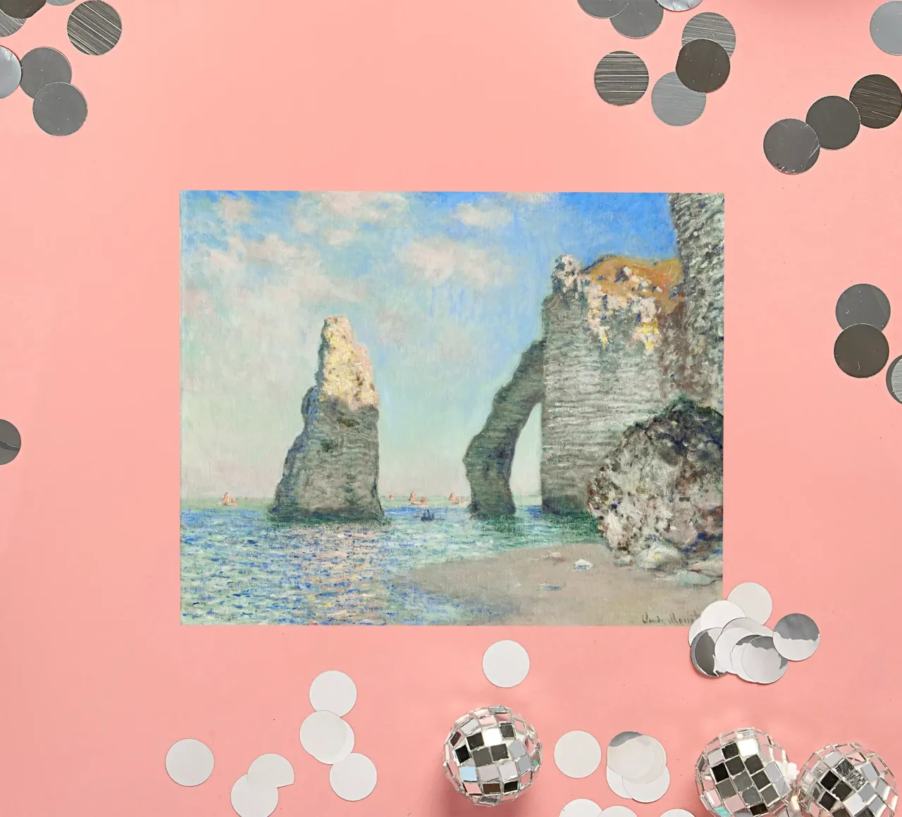 Claude Monet’s The Cliffs at Étretat (1885 sticker by Classic Art Prints