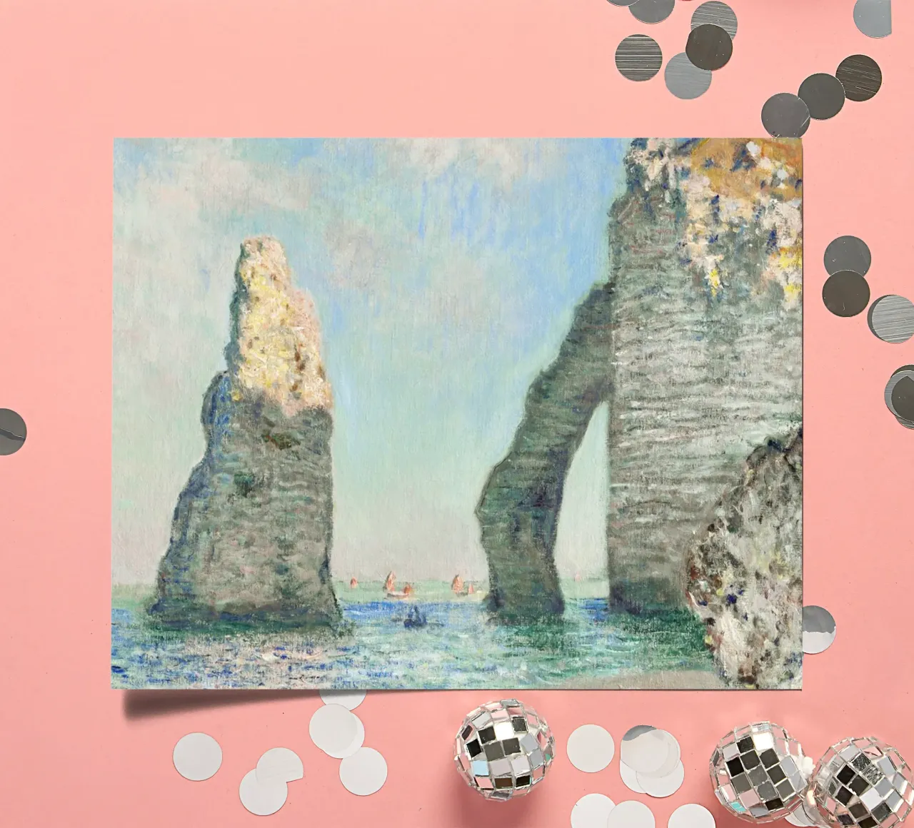 Claude Monet’s The Cliffs at Étretat (1885 sticker sheet by Classic Art Prints