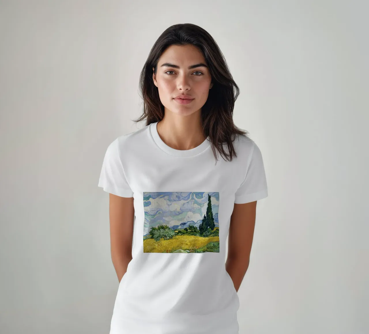 Vincent van Gogh’s Wheat Field with Cypresses (1889) t-shirt by Art History