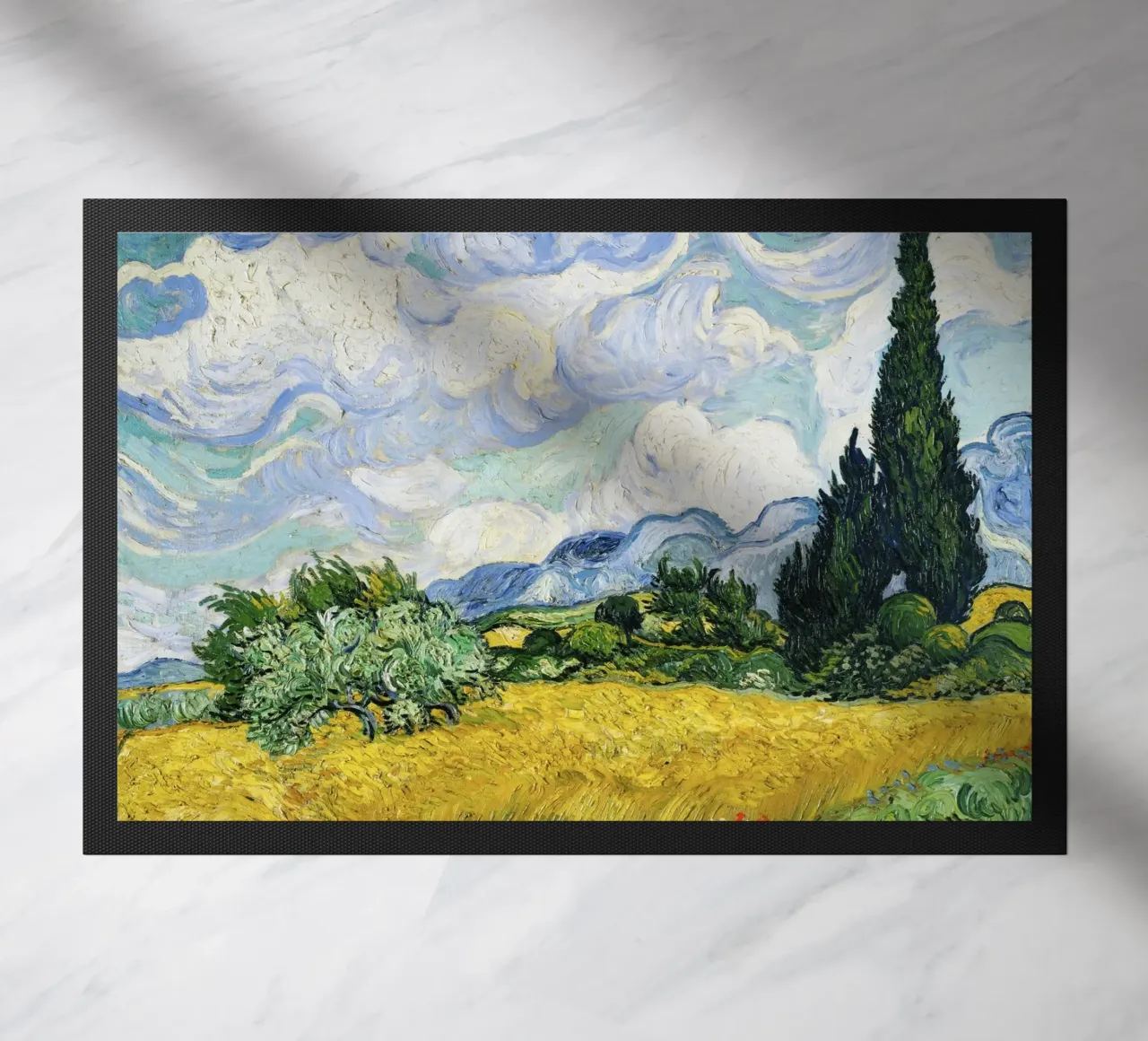 Vincent van Gogh’s Wheat Field with Cypresses (1889) doormat by Art History