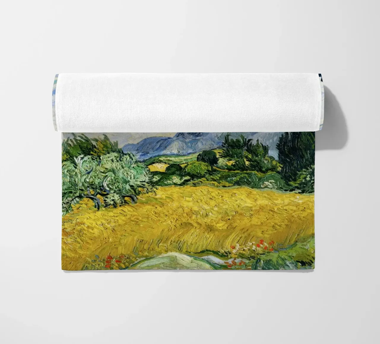 Vincent van Gogh’s Wheat Field with Cypresses (1889) beach towel by Art History