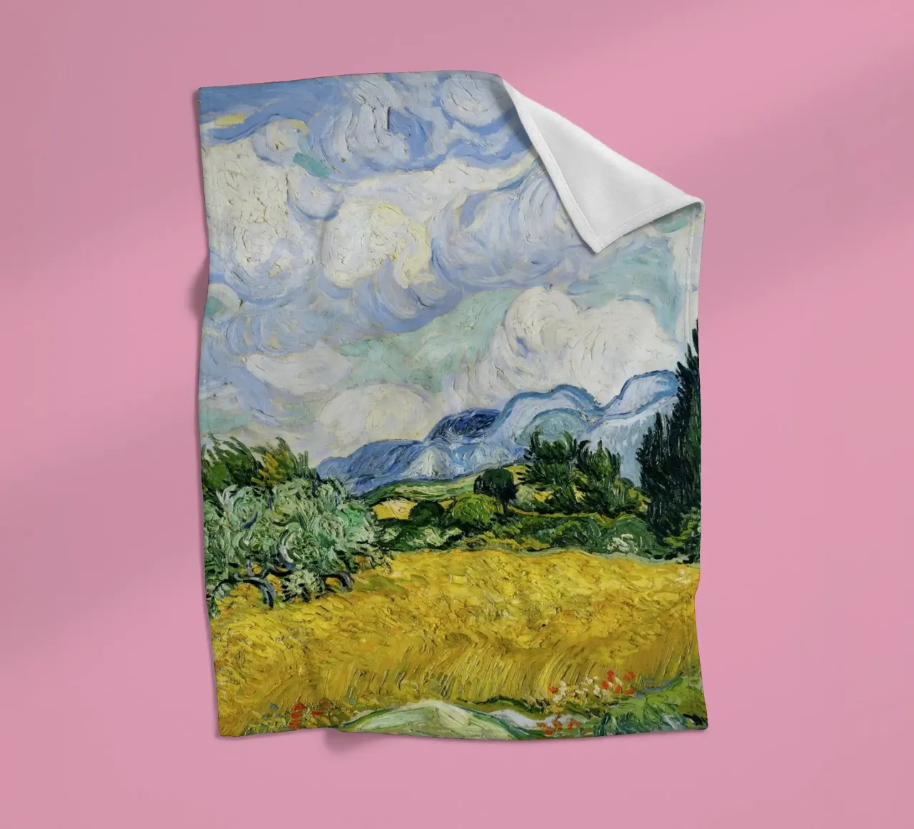 Vincent van Gogh’s Wheat Field with Cypresses (1889) fleece blanket by Art History
