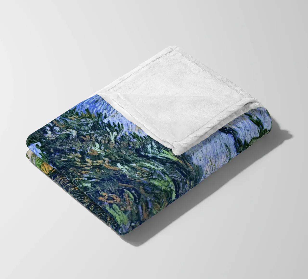 Vincent van Gogh’s Road with Cypress and Star fleece blanket by Art History