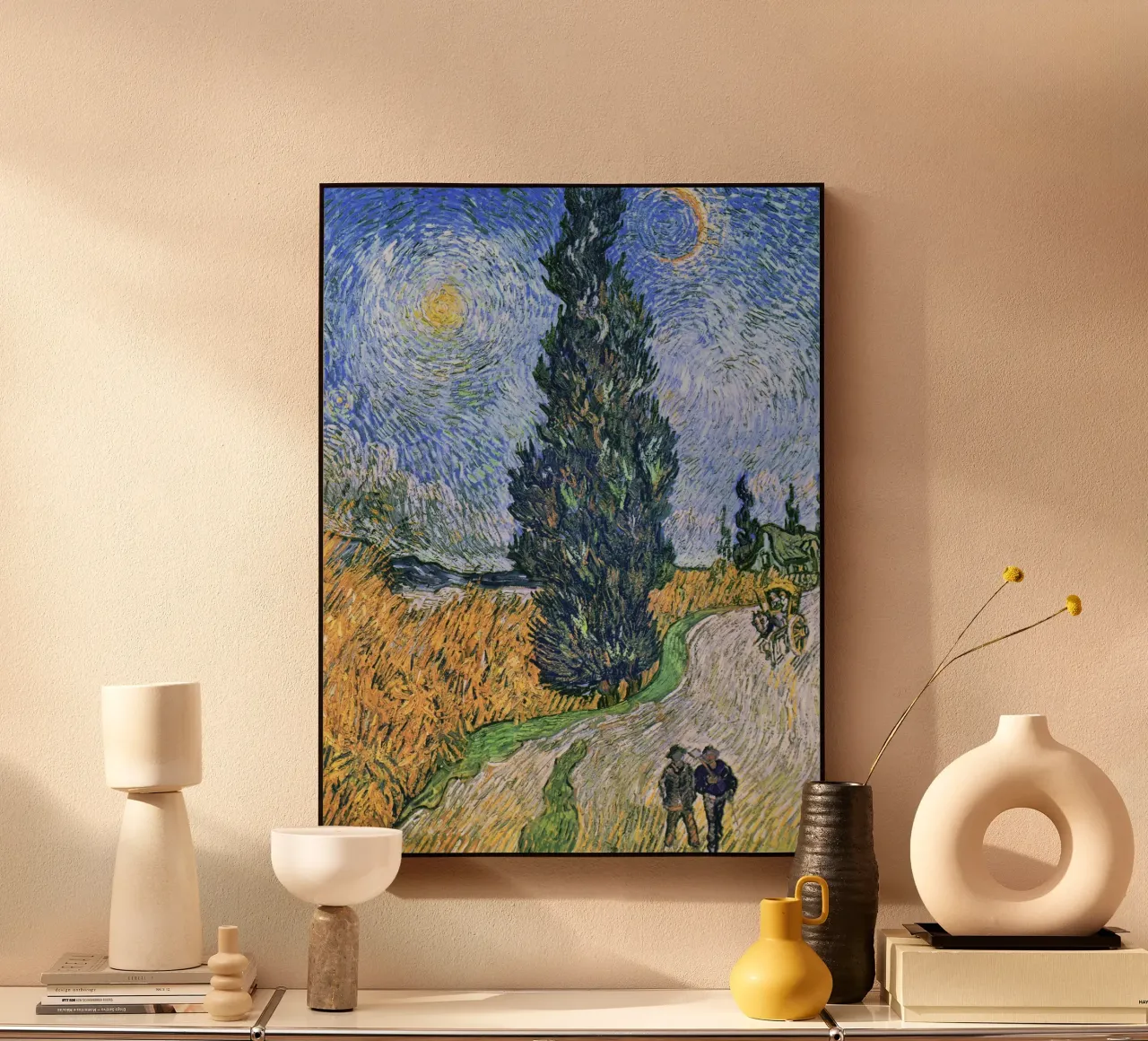 Vincent van Gogh’s Road with Cypress and Star acrylic glass by Art History