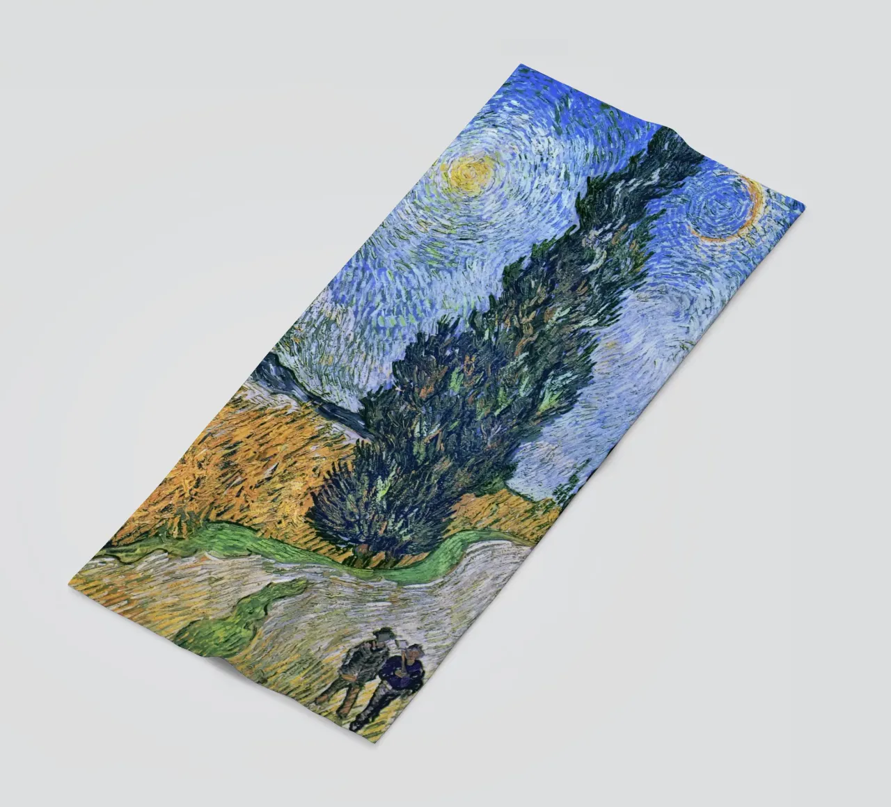 Strada con cipresso e stella di Vincent van Gogh telo mare da Art History